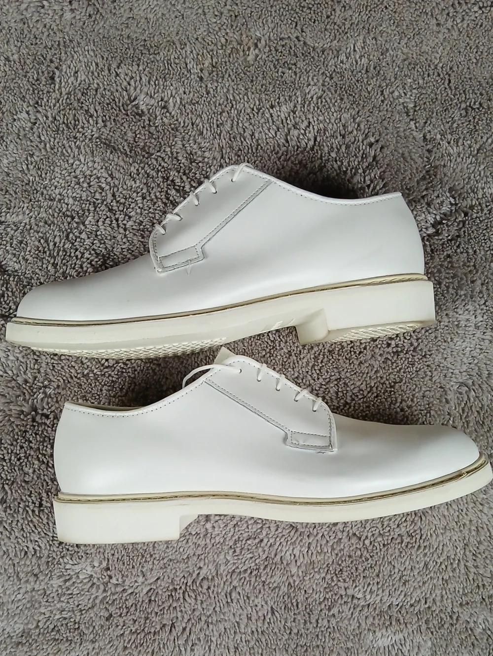 Altama 629308 USN White Leather Mil Spec Dress Oxford Shoes Size 9E Wide